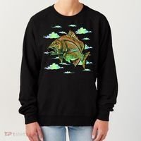 Bass Fishing Illustration River Hook Women's Sweatshirt thumb 0