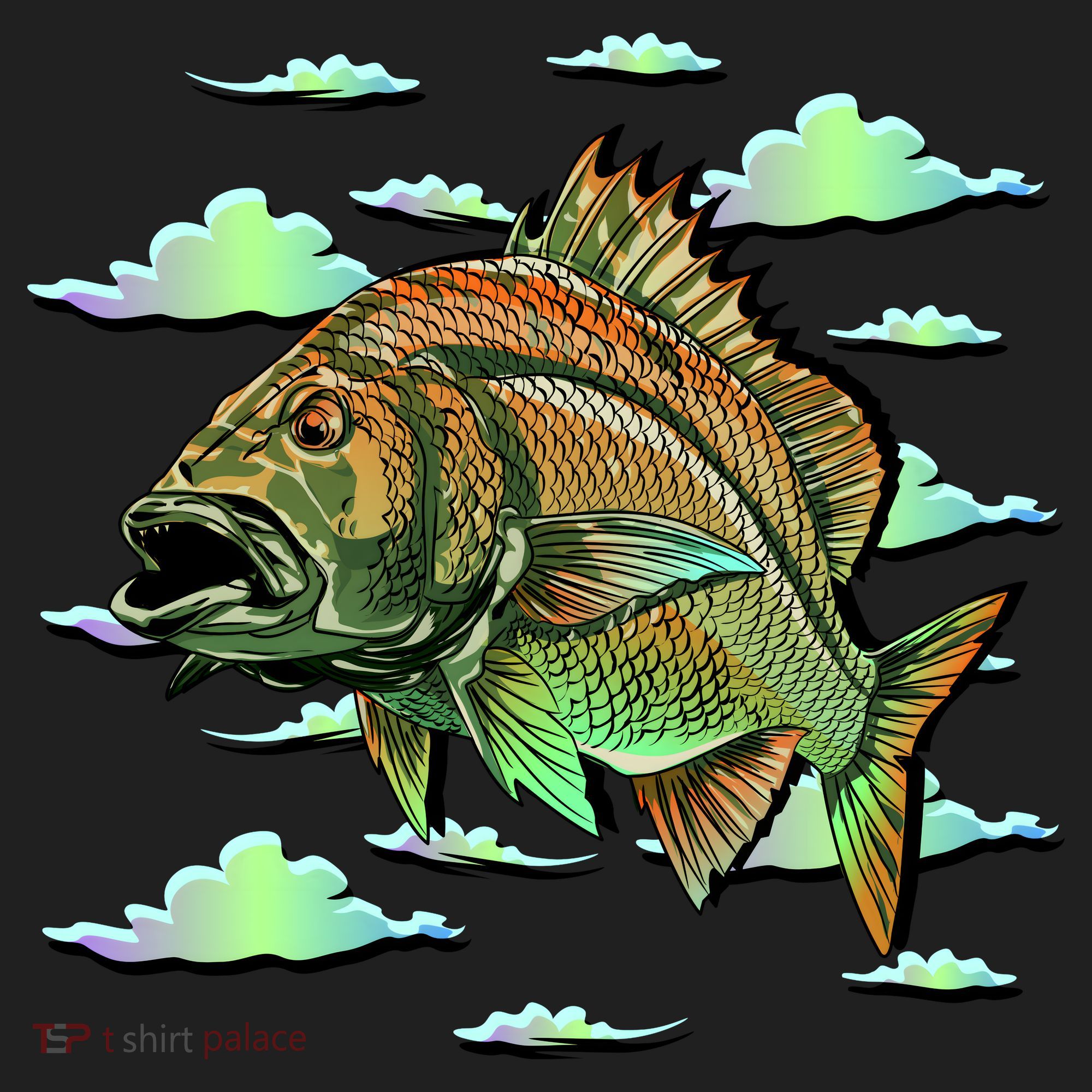 Bass Fishing Illustration River Hook Women's Sweatshirt