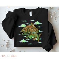 Bass Fishing Illustration River Hook Sweatshirt thumb 2