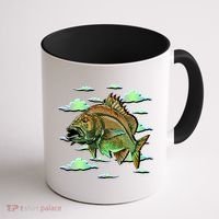 Bass Fishing Illustration River Hook Coffee Mug thumb 1