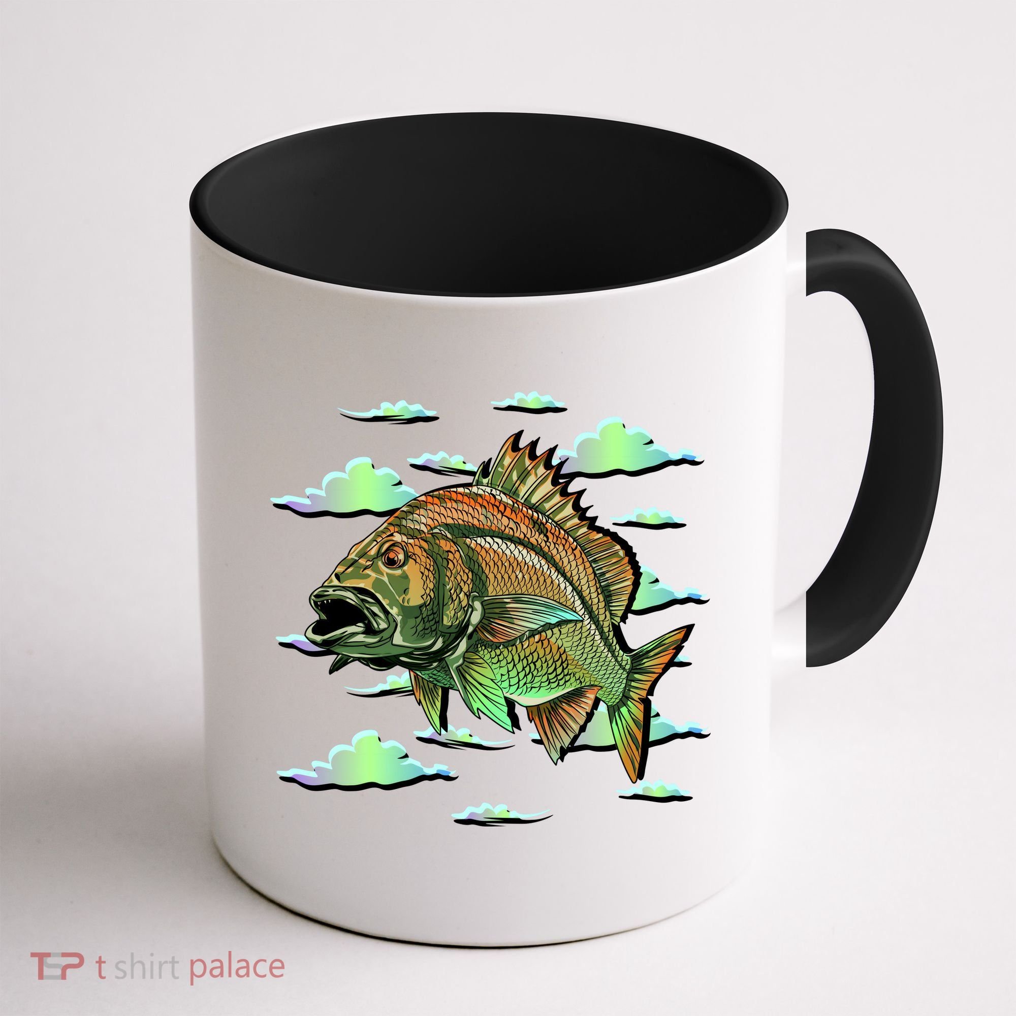 Bass Fishing Illustration River Hook Coffee Mug