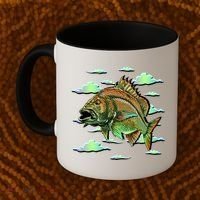 Bass Fishing Illustration River Hook Coffee Mug thumb 2