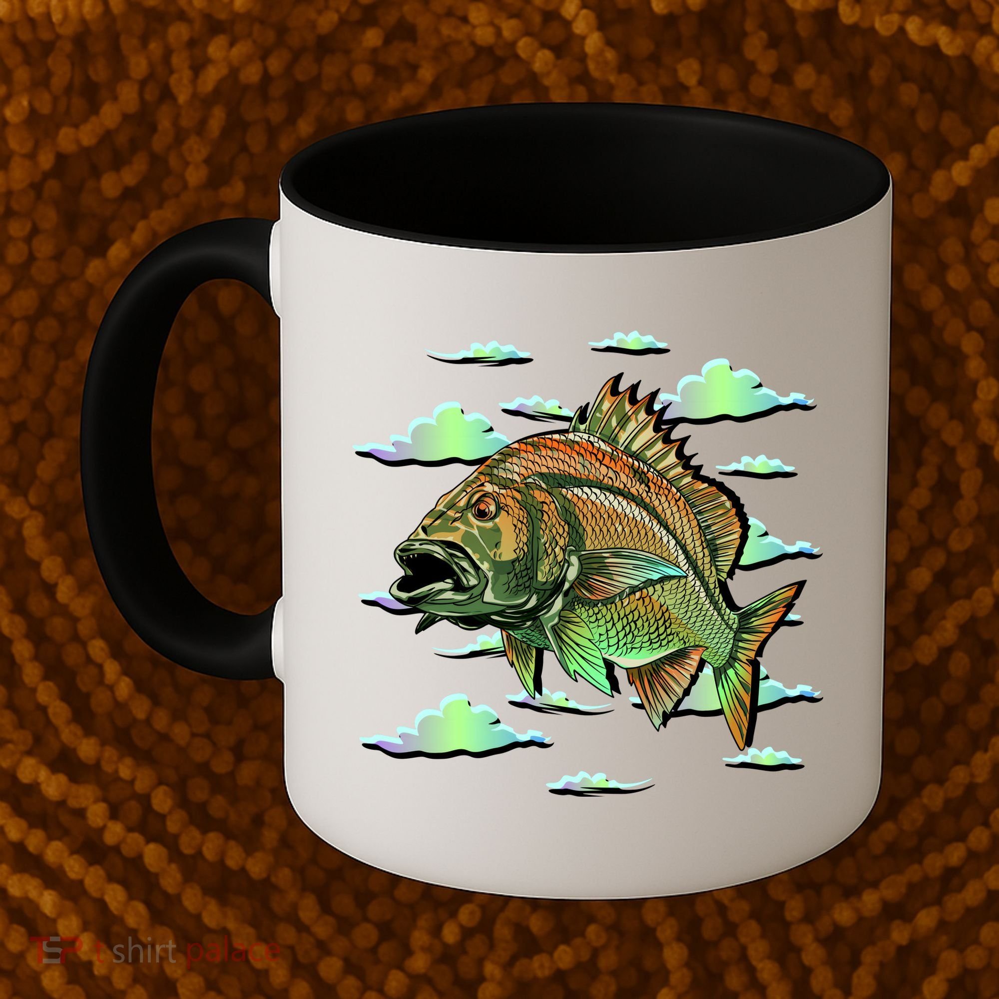 Bass Fishing Illustration River Hook Coffee Mug