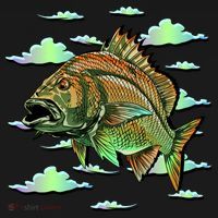 Bass Fishing Illustration River Hook Women's Hoodie thumb 2