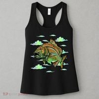 Bass Fishing Illustration River Hook Women's Tank Top thumb 3