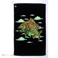 Bass Fishing Illustration River Hook Golf Towel thumb 0