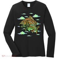 Bass Fishing Illustration River Hook Women's Long Sleeve Shirt thumb 0