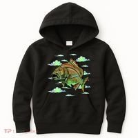 Bass Fishing Illustration River Hook Kids Hoodie thumb 0