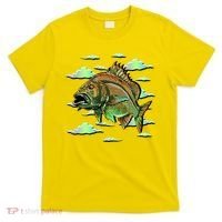 Bass Fishing Illustration River Hook T-Shirt thumb 0