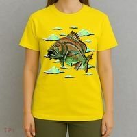 Bass Fishing Illustration River Hook T-Shirt thumb 4