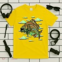 Bass Fishing Illustration River Hook T-Shirt thumb 5