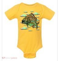 Bass Fishing Illustration River Hook Baby Bodysuit thumb 0