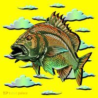 Bass Fishing Illustration River Hook Baby Bodysuit thumb 2