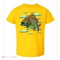 Bass Fishing Illustration River Hook Toddler T-Shirt thumb 0