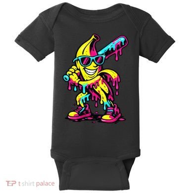 Banana Funny Ice Cream Drip Baby Bodysuit
