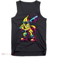 Banana Funny Ice Cream Drip Tank Top thumb 0