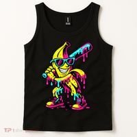 Banana Funny Ice Cream Drip Tank Top thumb 2