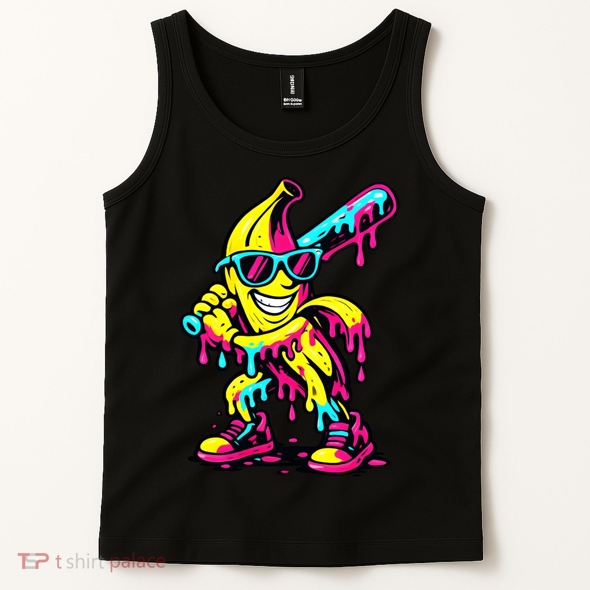 Banana Funny Ice Cream Drip Tank Top