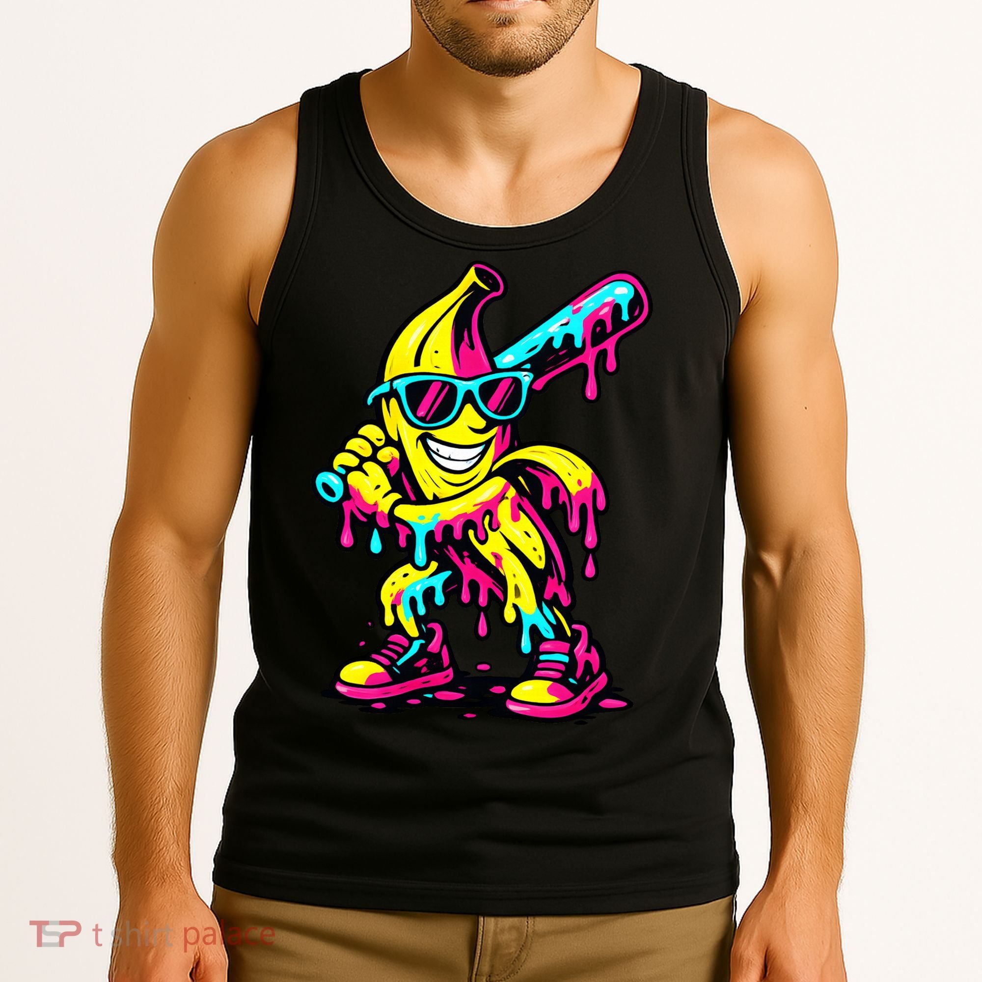 Banana Funny Ice Cream Drip Tank Top