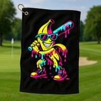Banana Funny Ice Cream Drip Golf Towel thumb 1