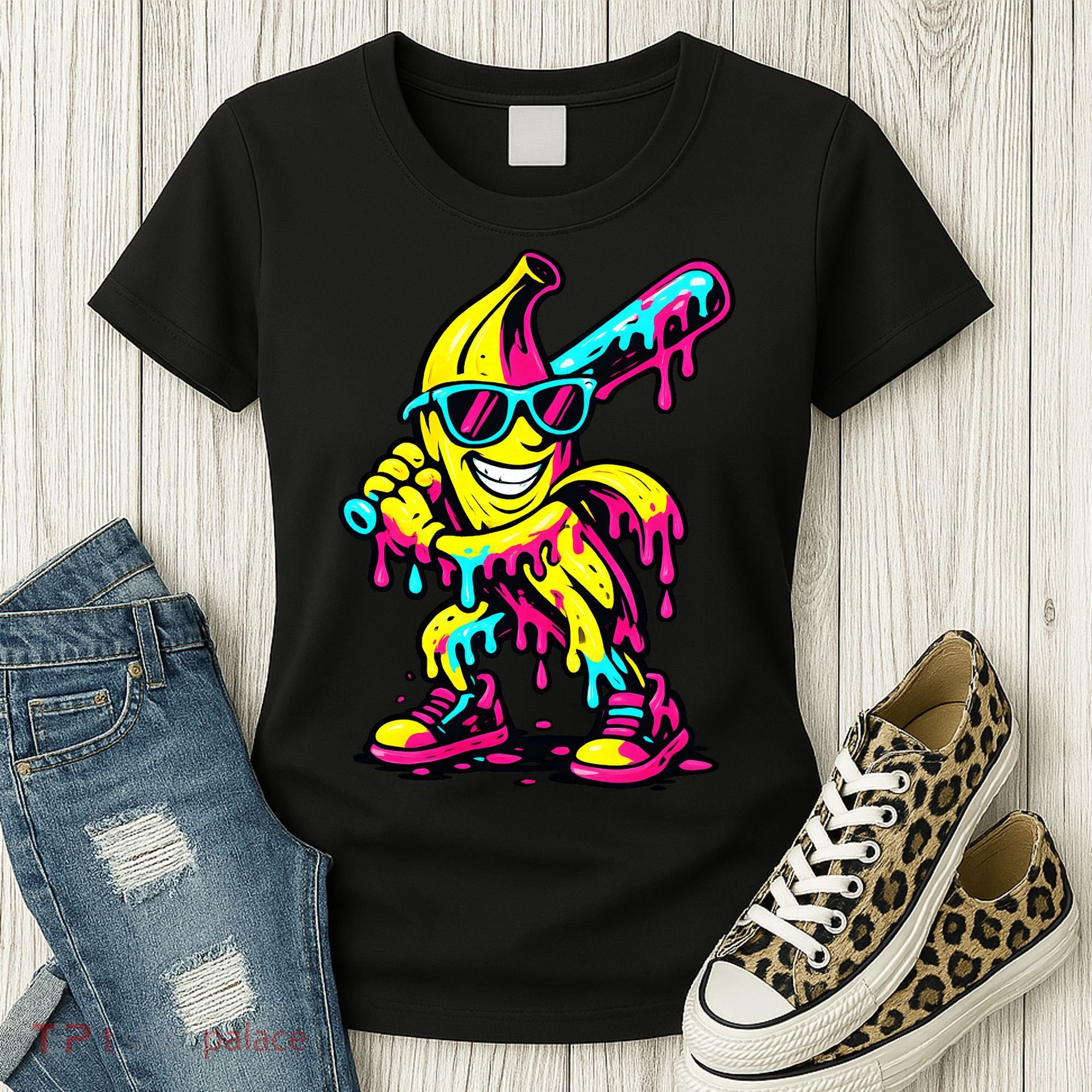 Banana Funny Ice Cream Drip Women's T-Shirt