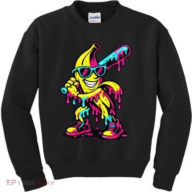 Banana Funny Ice Cream Drip Kids Sweatshirt