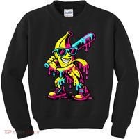 Banana Funny Ice Cream Drip Kids Sweatshirt thumb 0