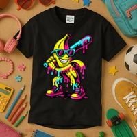 Banana Funny Ice Cream Drip Kids T-Shirt thumb 3
