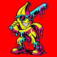 Banana Funny Ice Cream Drip Santa Hat thumb 1