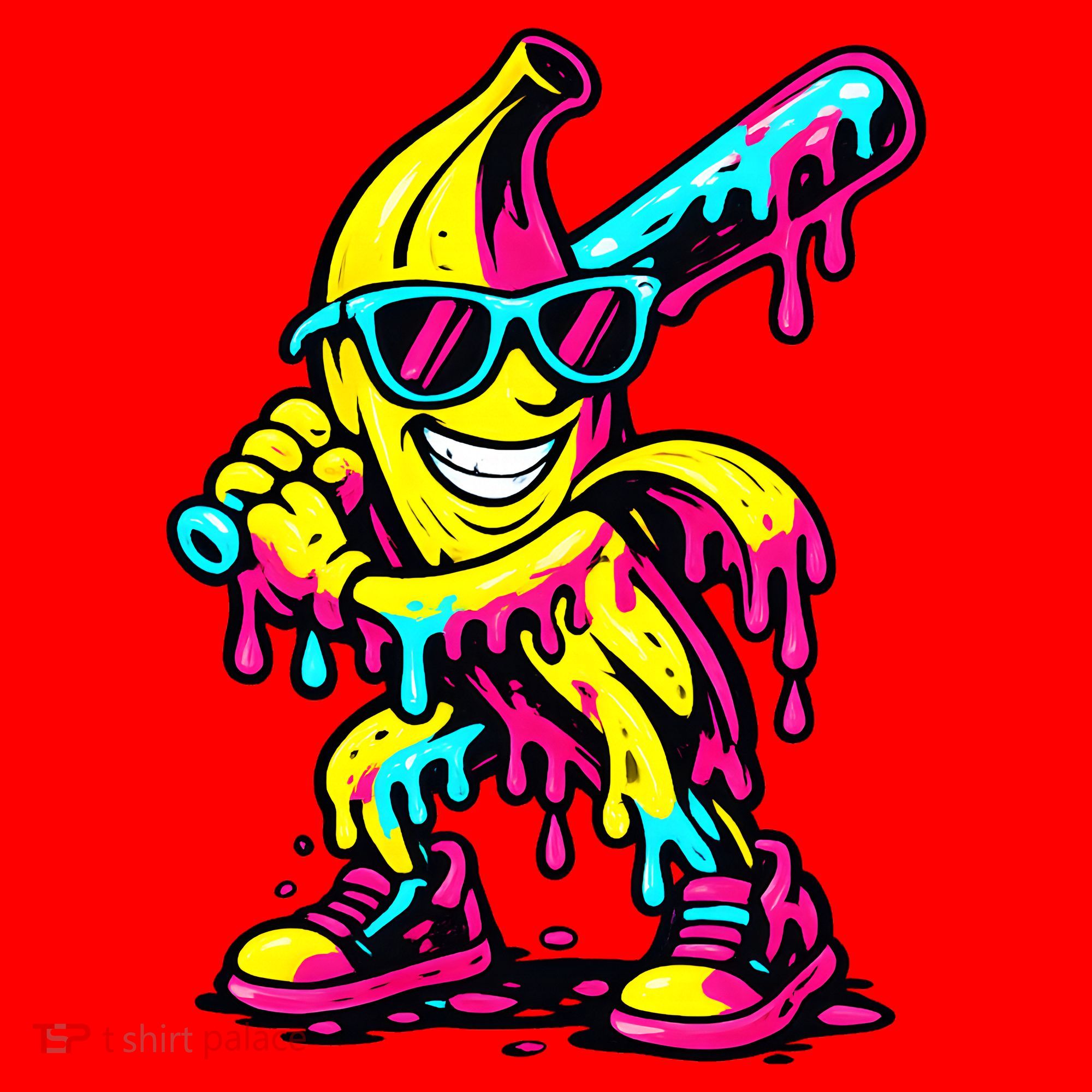 Banana Funny Ice Cream Drip Santa Hat