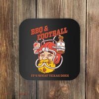Bbq & Football ItS What Texas Does Coaster thumb 0