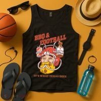 Bbq & Football ItS What Texas Does Tank Top thumb 4