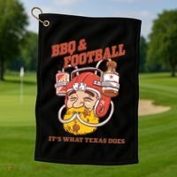 Bbq & Football ItS What Texas Does Golf Towel thumb 1