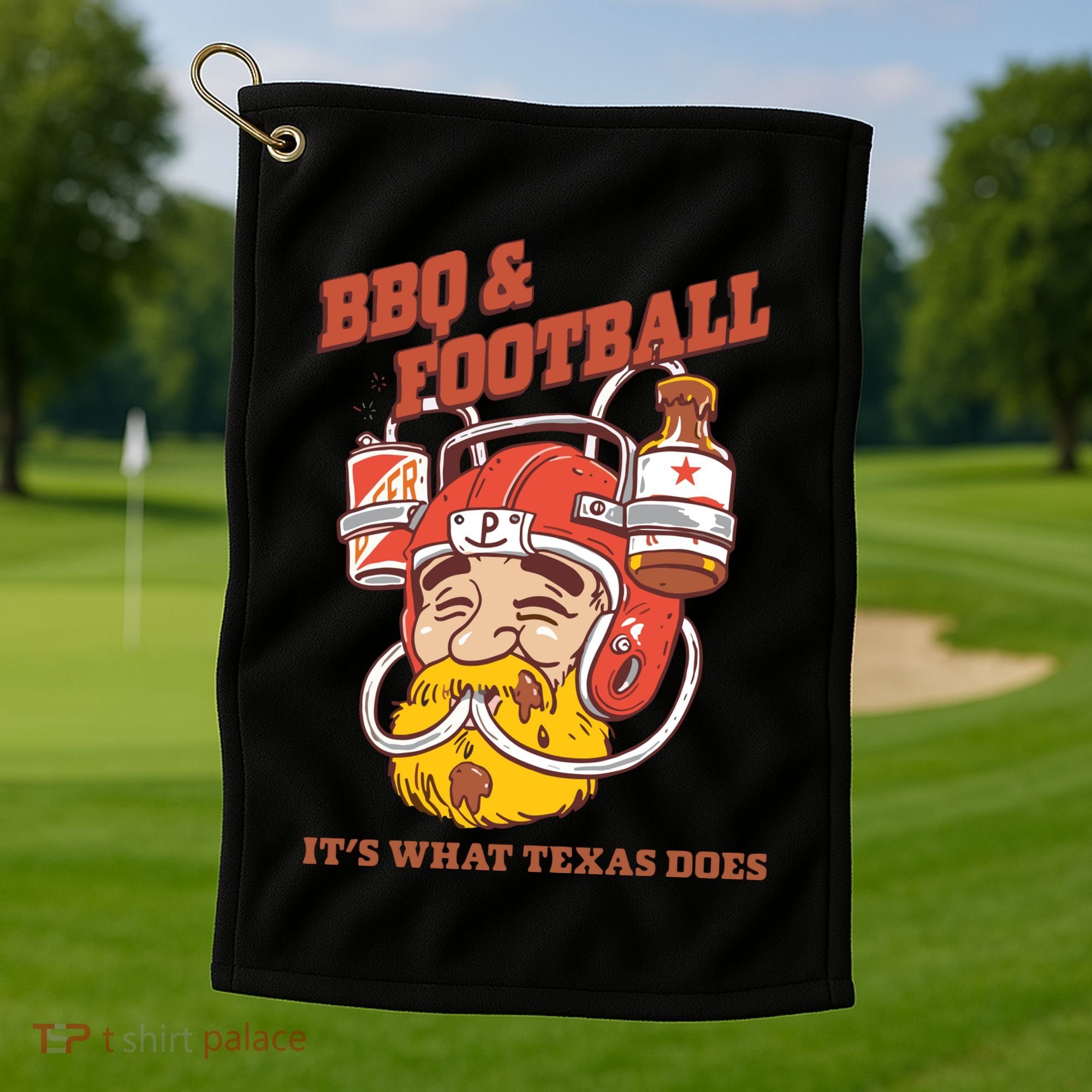 Bbq & Football ItS What Texas Does Golf Towel