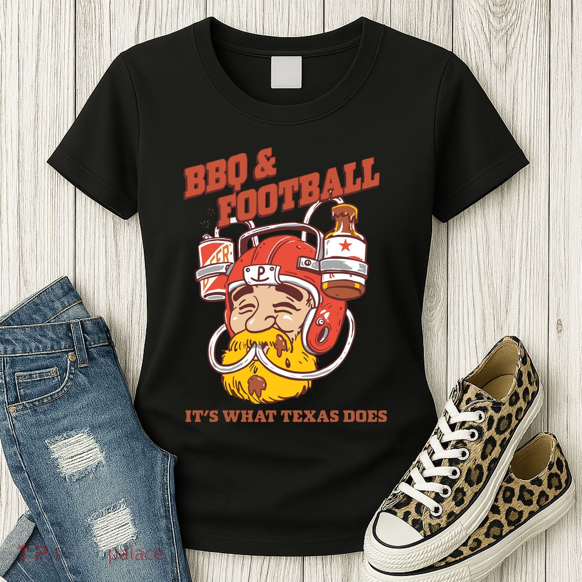 Bbq & Football ItS What Texas Does Women's T-Shirt
