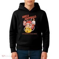 Bbq & Football ItS What Texas Does Kids Hoodie thumb 4