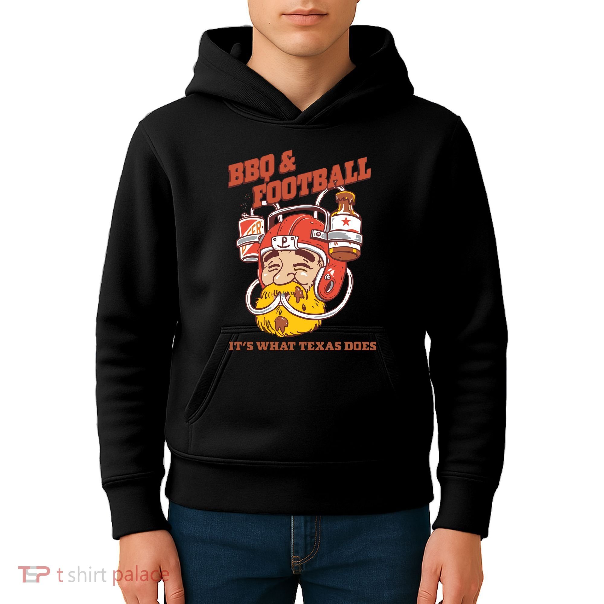 Bbq & Football ItS What Texas Does Kids Hoodie