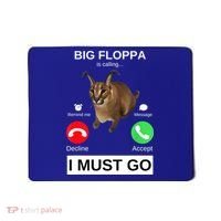 Big Floppa Is Calling Funny Caracal Big Cat Meme Mousepad thumb 0