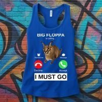 Big Floppa Is Calling Funny Caracal Big Cat Meme Women's Tank Top thumb 3