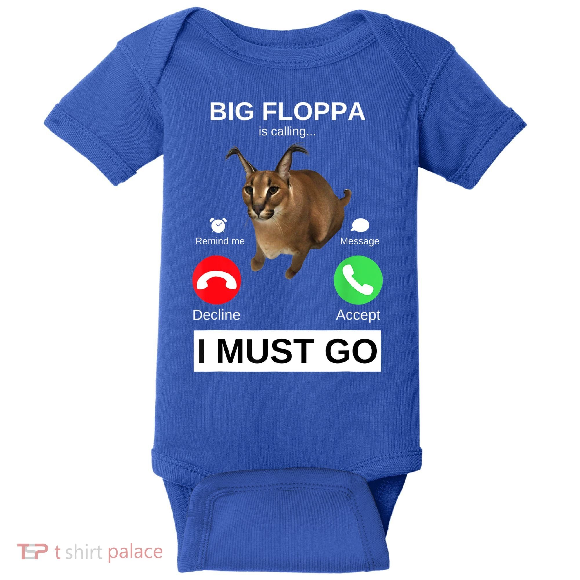 Big Floppa Is Calling Funny Caracal Big Cat Meme Baby Bodysuit