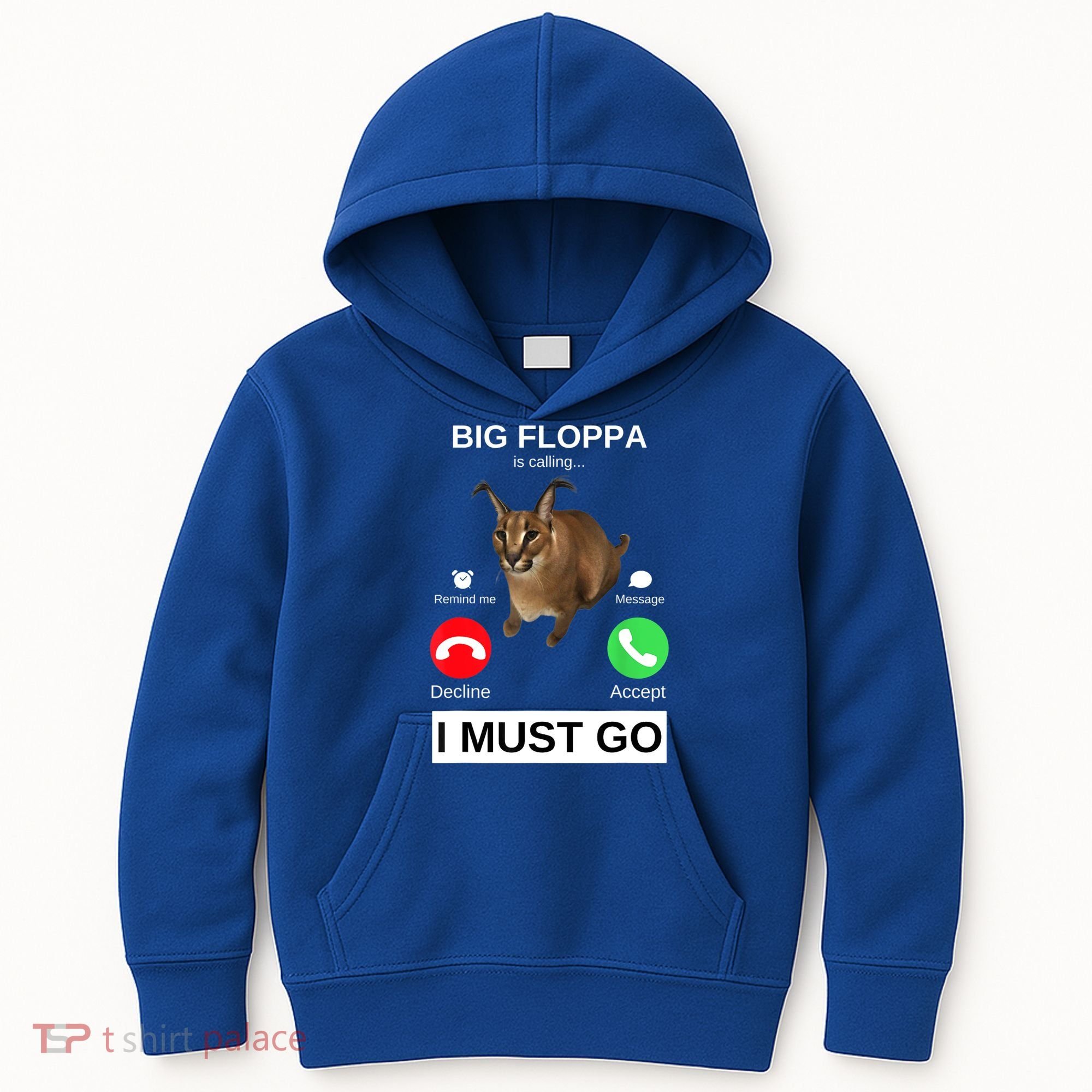 Big Floppa Is Calling Funny Caracal Big Cat Meme Kids Hoodie