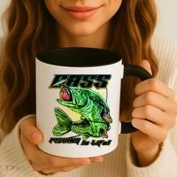 Bass Fishing Is Life Coffee Mug thumb 3