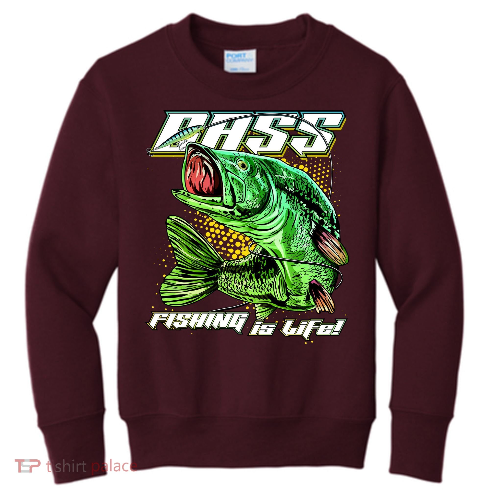 Bass Fishing Is Life Kids Sweatshirt