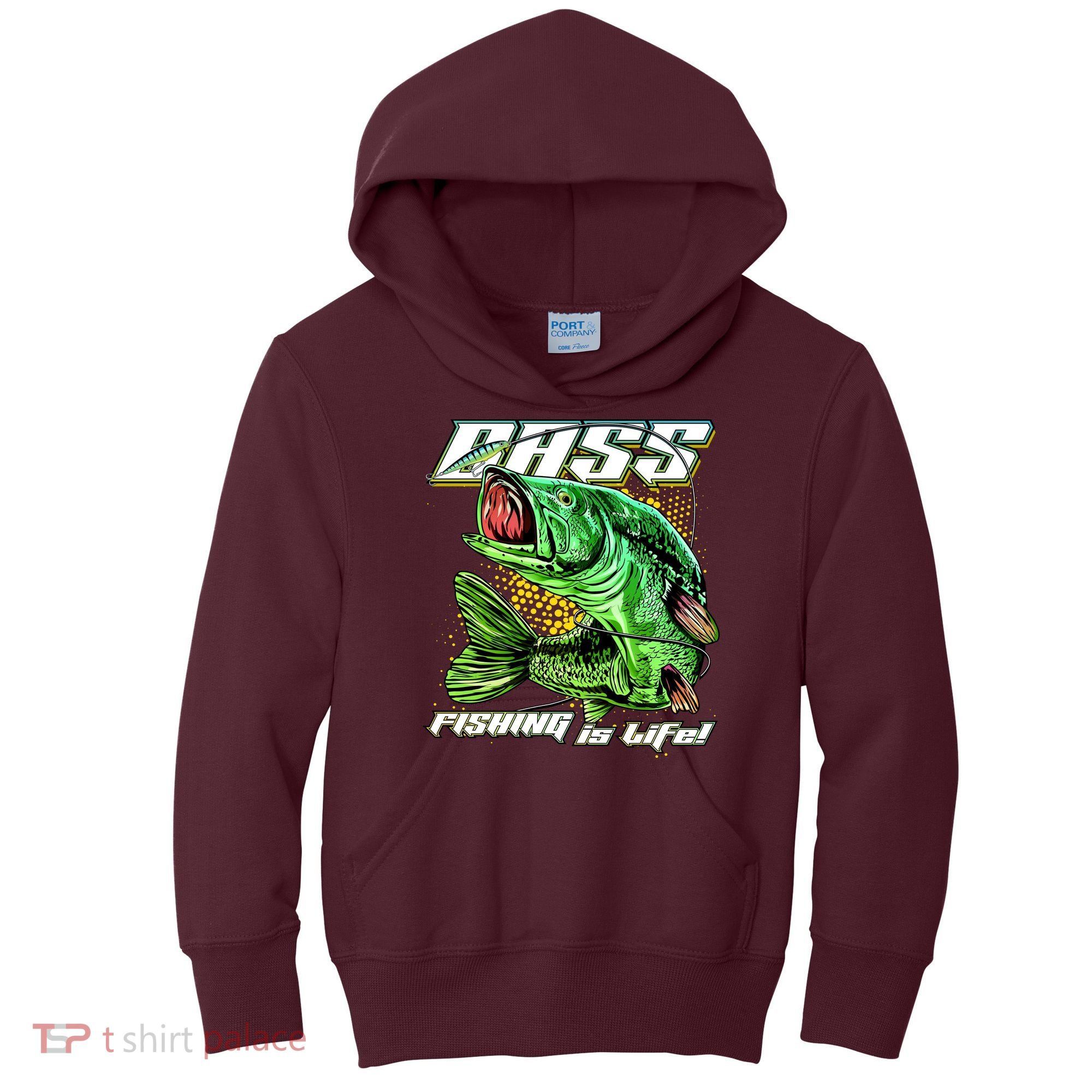 Bass Fishing Is Life Kids Hoodie