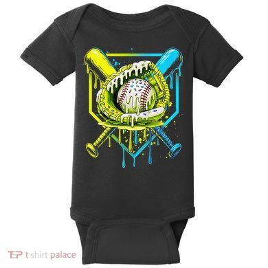 Baseball  For Ice Cream Cute Baseball 2 Gift Baby Bodysuit