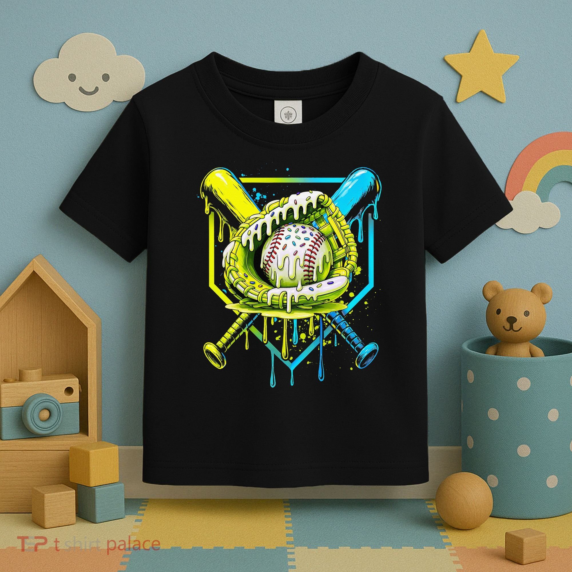 Baseball  For Ice Cream Cute Baseball 2 Gift Toddler T-Shirt