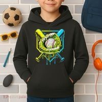 Baseball  For Ice Cream Cute Baseball 2 Gift Kids Hoodie thumb 2