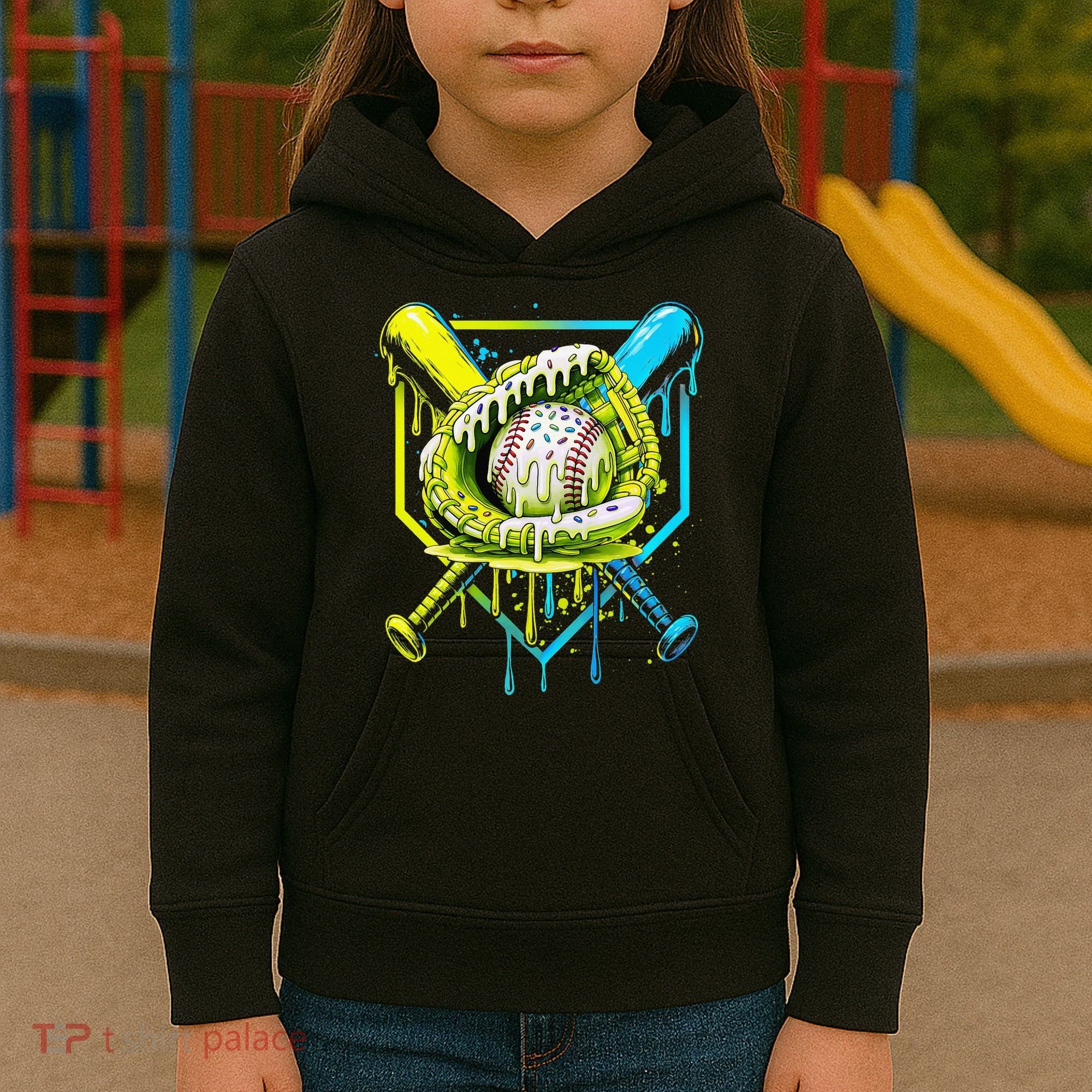 Baseball  For Ice Cream Cute Baseball 2 Gift Kids Hoodie