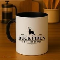 Buck Fiden I Will Not Comply Deer Coffee Mug thumb 4