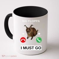 Big Floppa Is Calling Funny Caracal Big Cat Meme Coffee Mug thumb 0